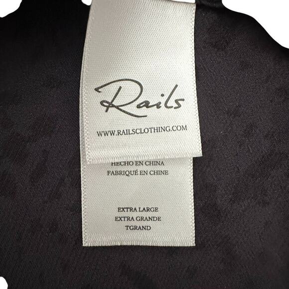 Rails Kadi Blouse Spotted Slate Balloon Sleeve Ruffle Blouse (XL) - Picture 13 of 14